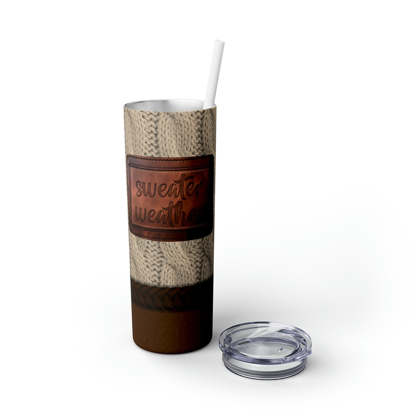 Sweater Weather Skinny Tumbler with Straw, 20oz