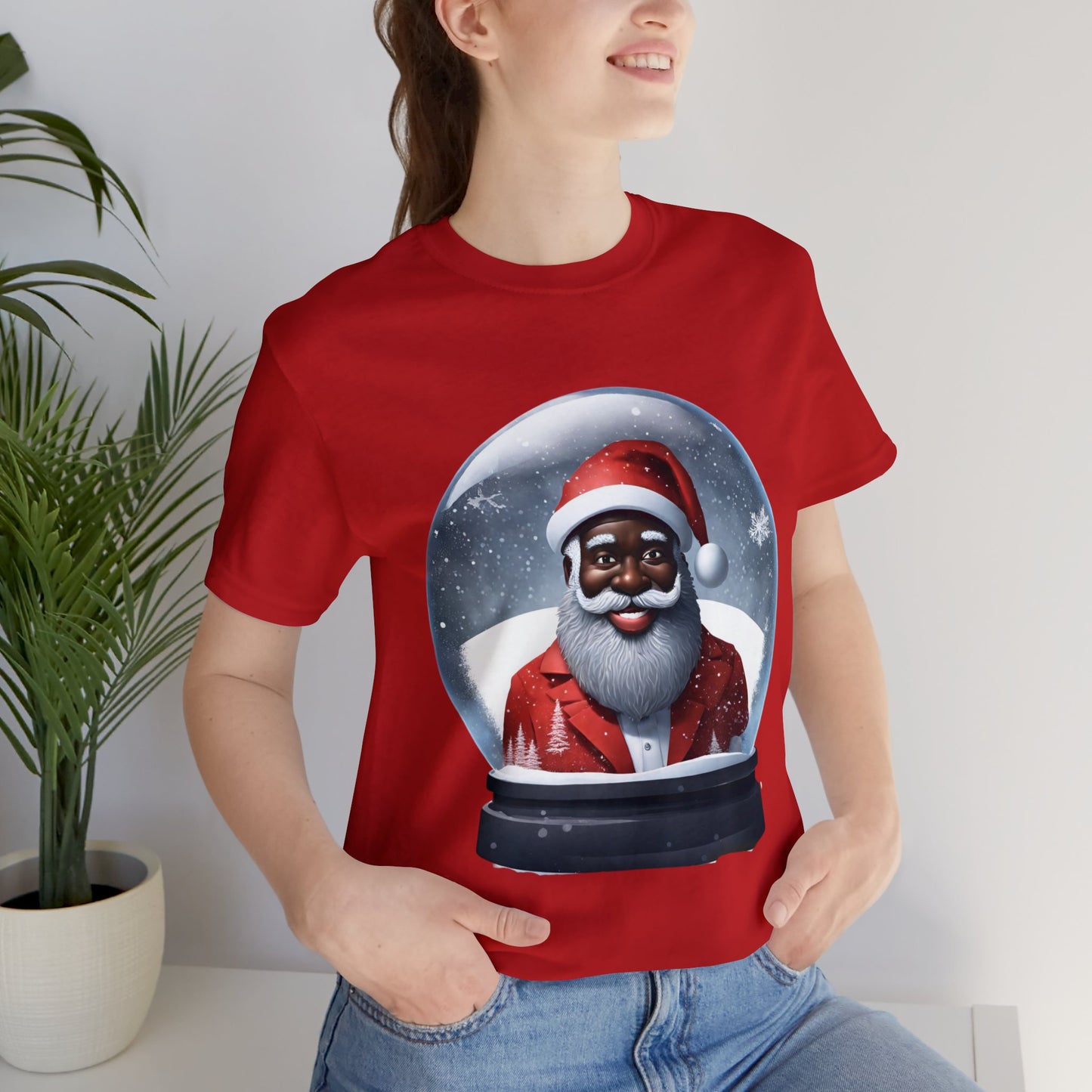 Santa in a Snow Globe Short Sleeve Tee