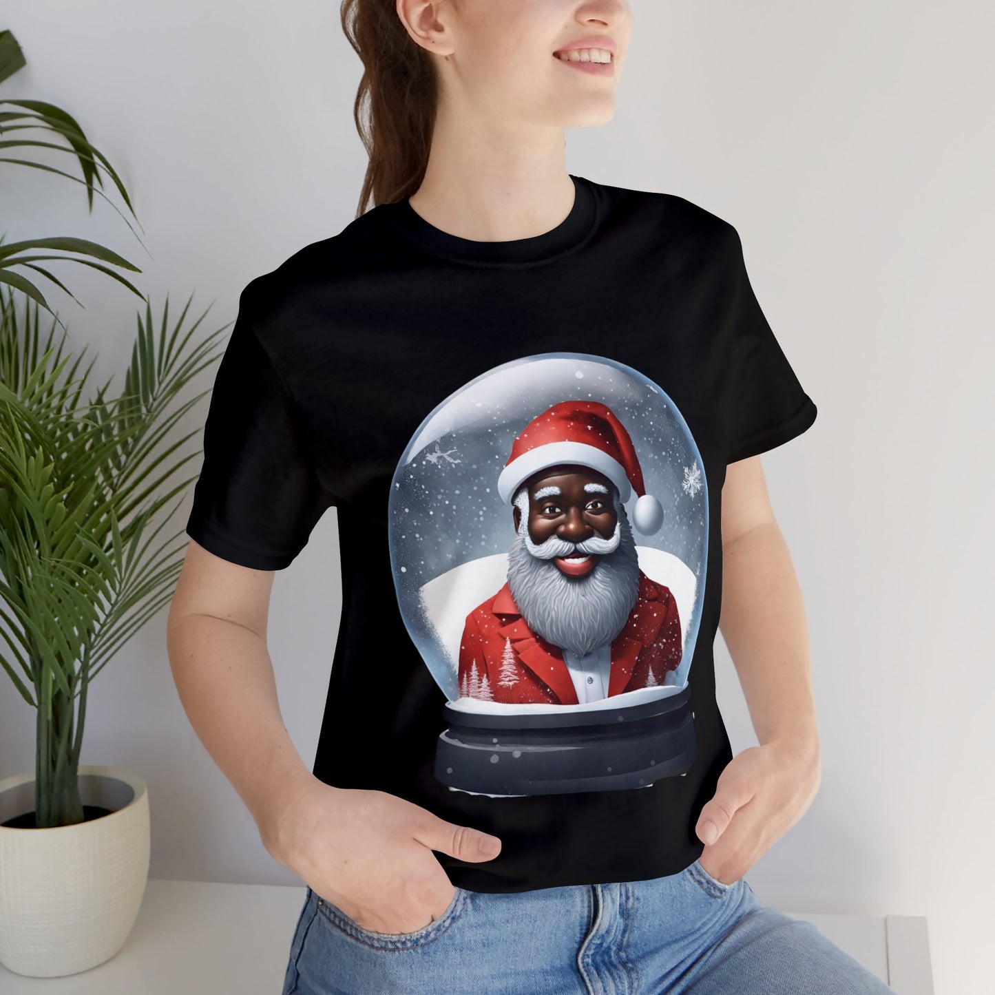 Santa in a Snow Globe Short Sleeve Tee