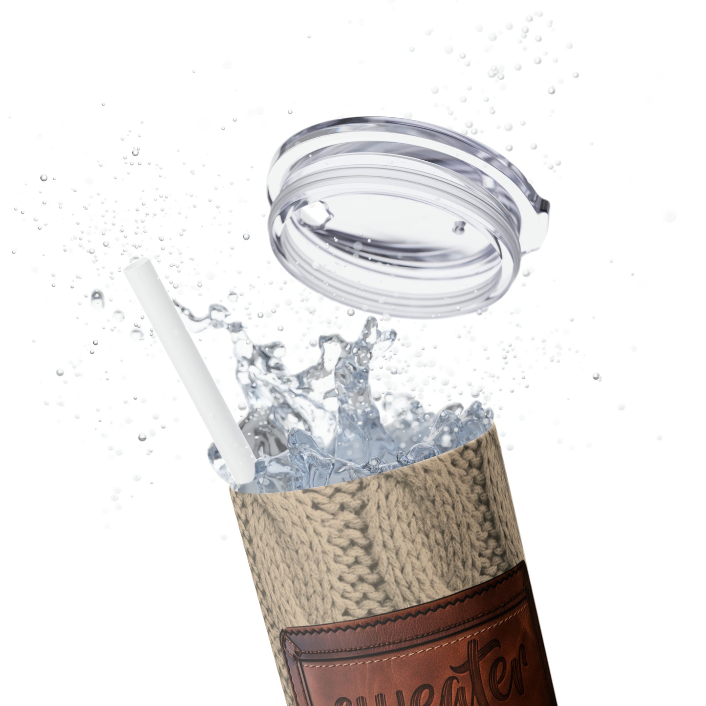 Sweater Weather Skinny Tumbler with Straw, 20oz