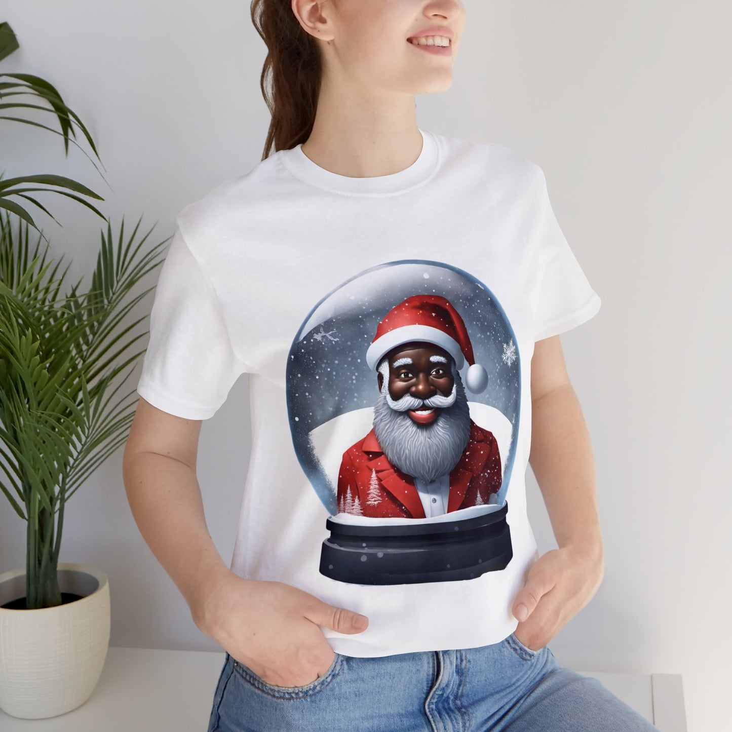 Santa in a Snow Globe Short Sleeve Tee