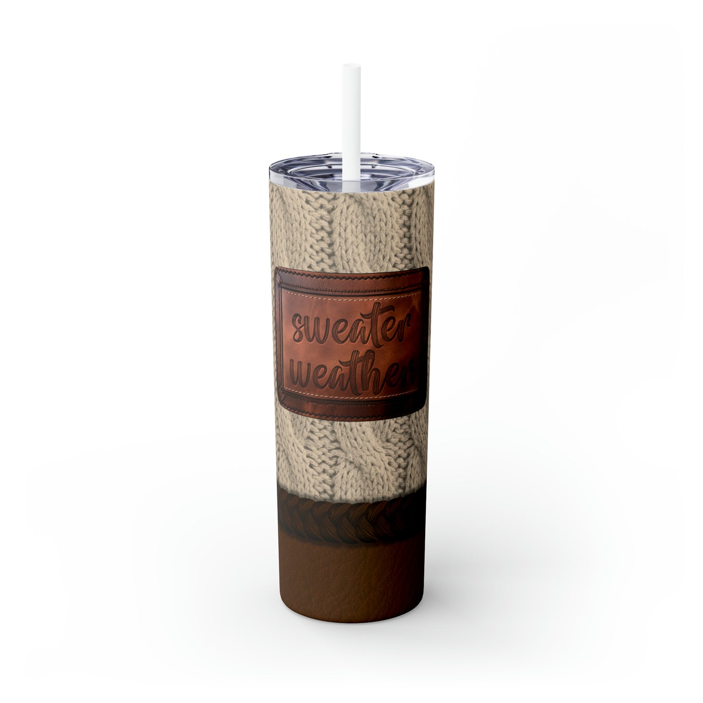 Sweater Weather Skinny Tumbler with Straw, 20oz