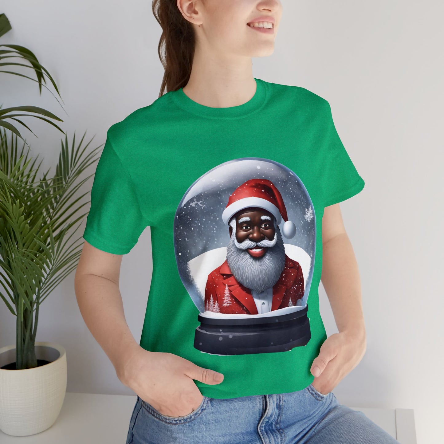 Santa in a Snow Globe Short Sleeve Tee