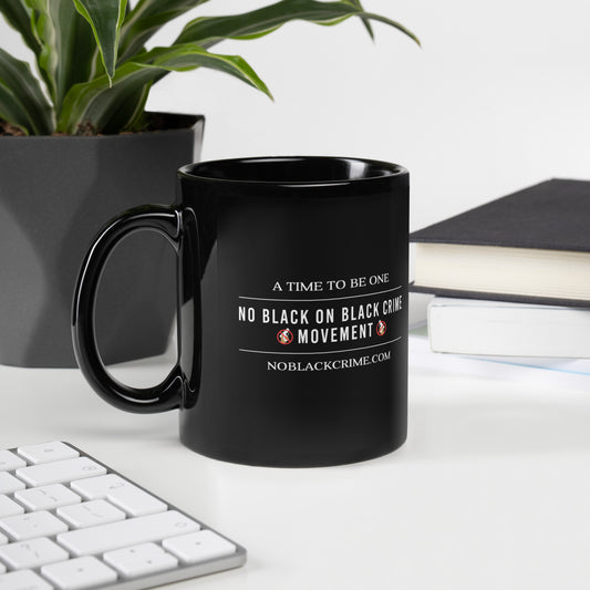 No Black on Black Crime Black Glossy Mug